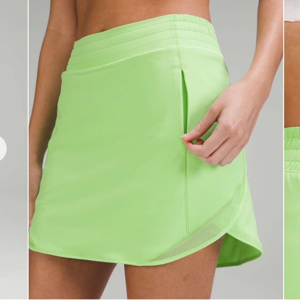 Lululemon Hotty Hot High-Rise Skirt Skort Long Scream Green Light 6 - Picture 4 of 16